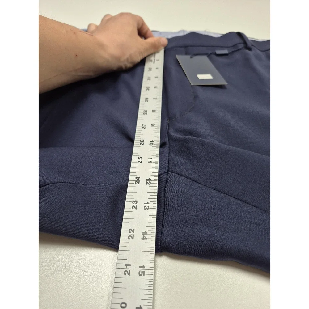 S. Cohen Dress Pants Mens 40x36 Blue Wool Flat Front Unhemmed Formal NWT